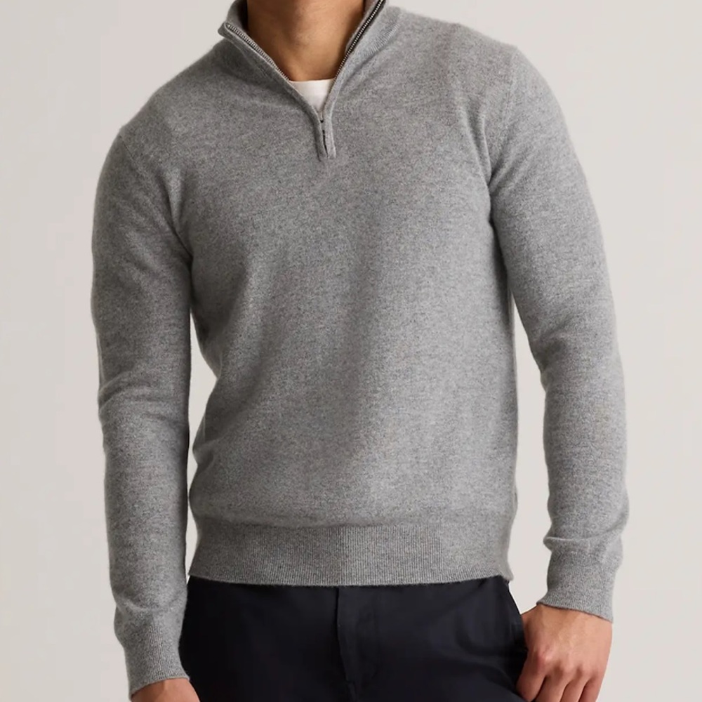 NWT Report Collection cashmere touch Men's Gray Zip-Up Sweater